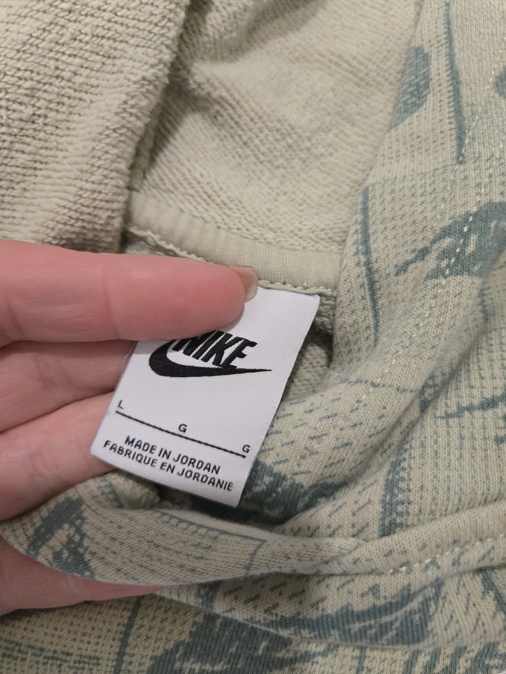 Nike Allover Logo Hoodie in Sage Green